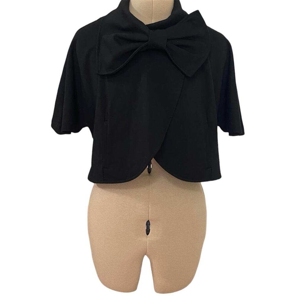 Elle black bow cape poncho, size XS